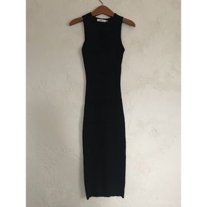 Black ribbed dress